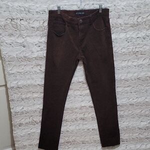 Victorious Chocolate Brown Skinny Jeans in Stretch Denim Mens 34x32, Bodycon
